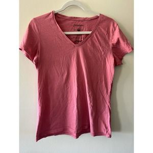 Pact Organic Cotton Salmon V Neck Size Medium